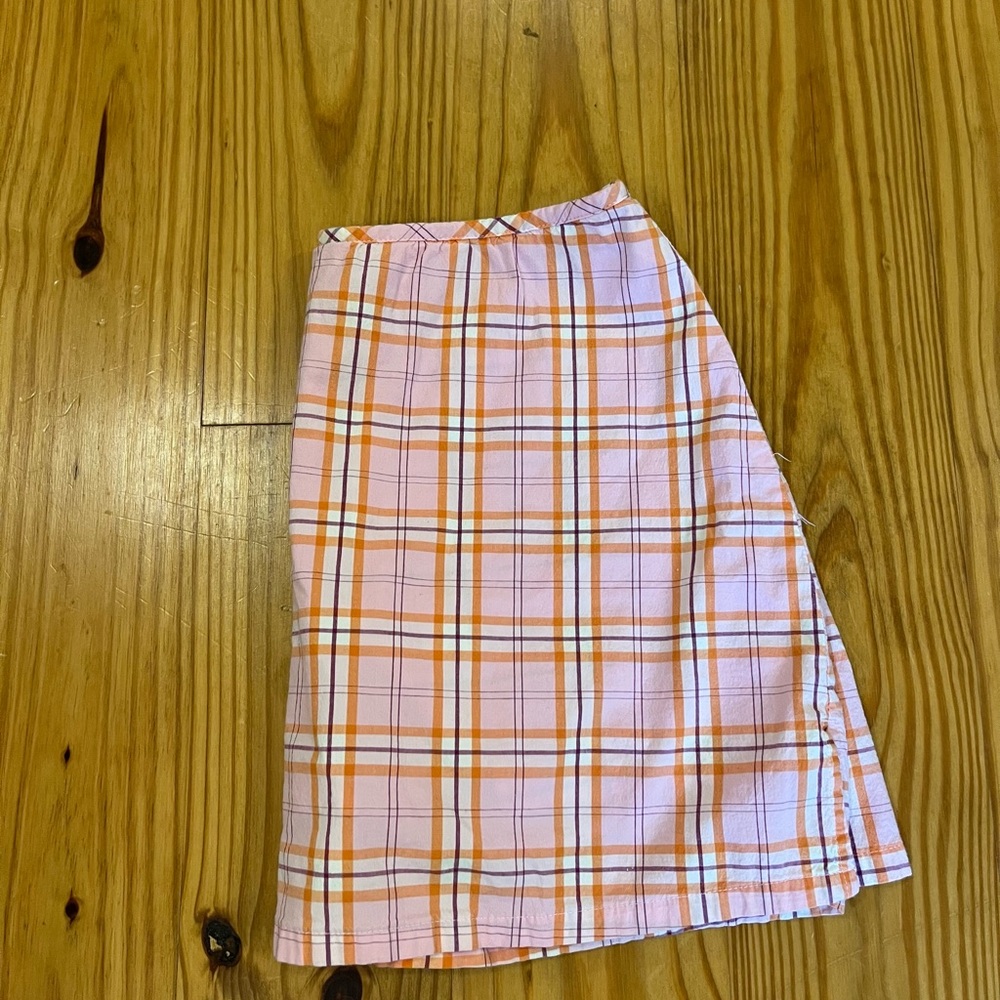 Plaid Pink and Orange Junior Skirt
